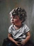 Miles at three by Matthew Hickey, Painting, Oil on canvas