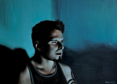 Screen time: Greg by Matthew Hickey, Painting, Oil on canvas
