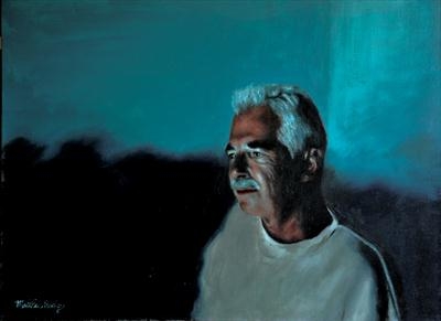 Screen time: Mike by Matthew Hickey, Painting, Oil on canvas